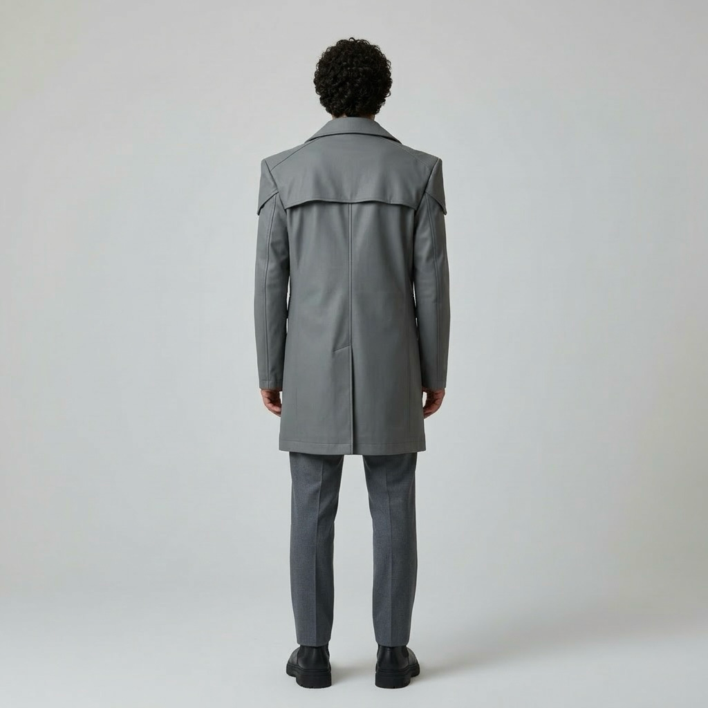 Men's Layered-Collar Zip Coat