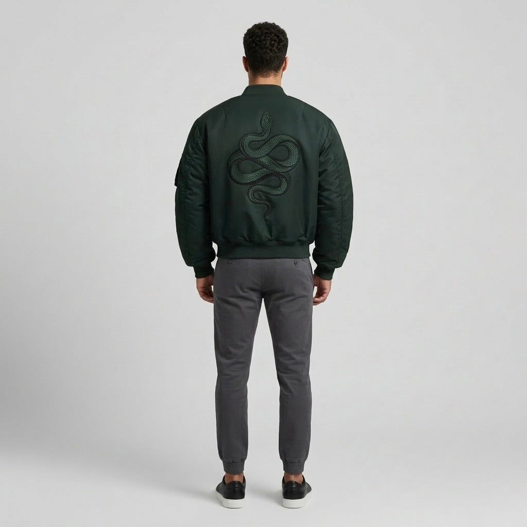 Men's Padded Zip-Up Bomber Jacket