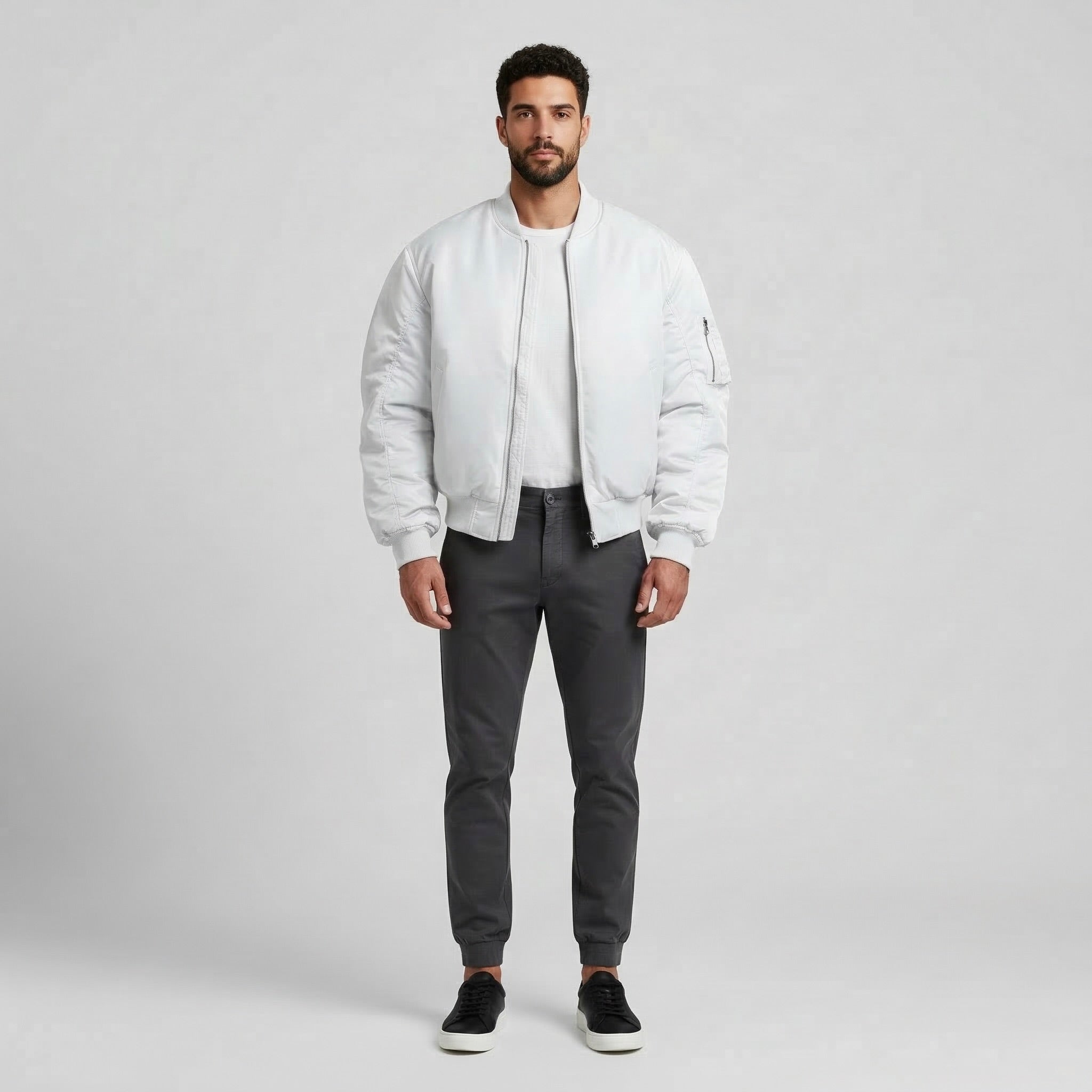 Men's Padded Zip-Up Bomber Jacket