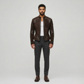 Men's Panelled Faux-Leather Jacket