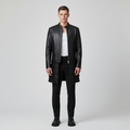 Men's Layered-Panel Faux-Leather Coat