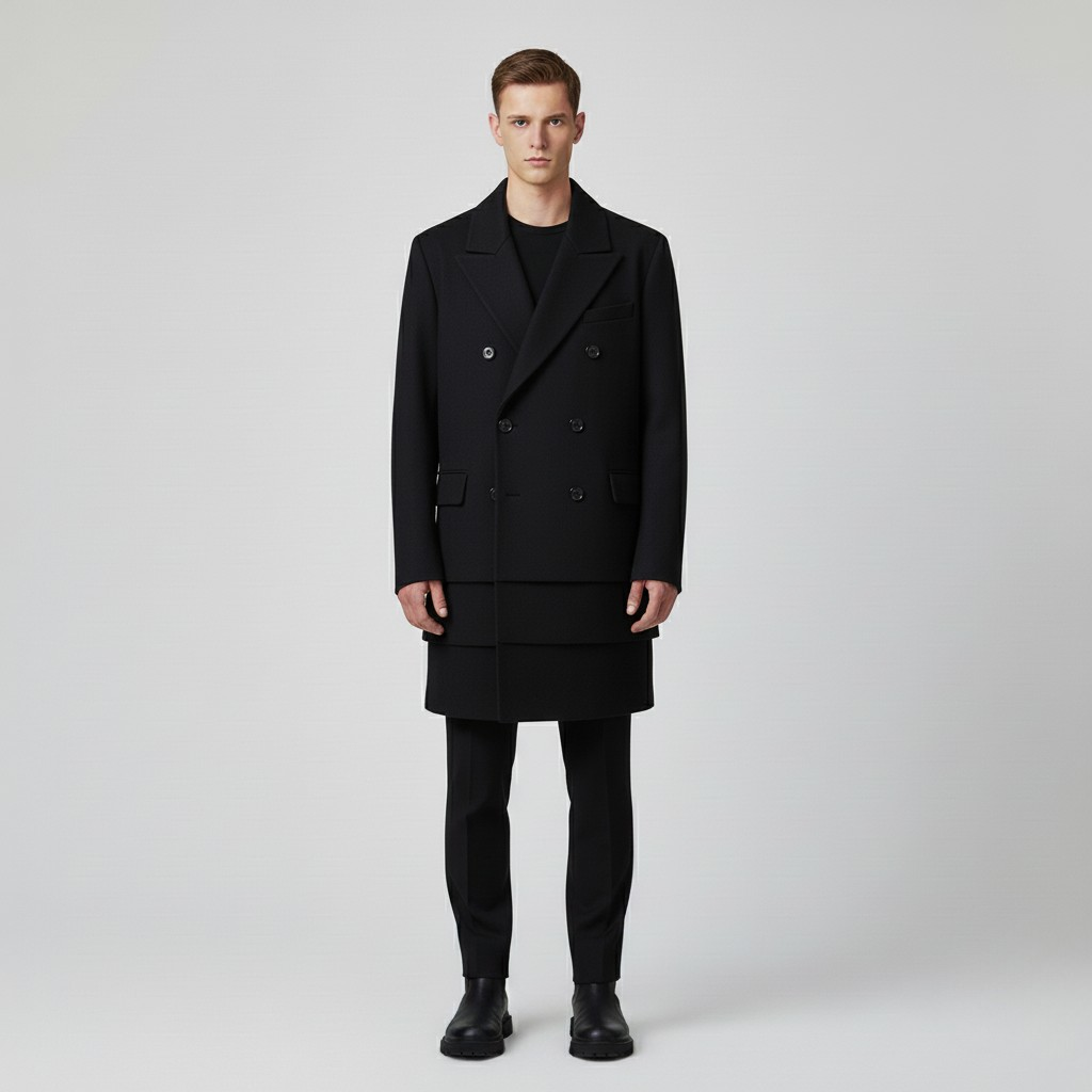 Men's Double-Breasted Tailored Overcoat