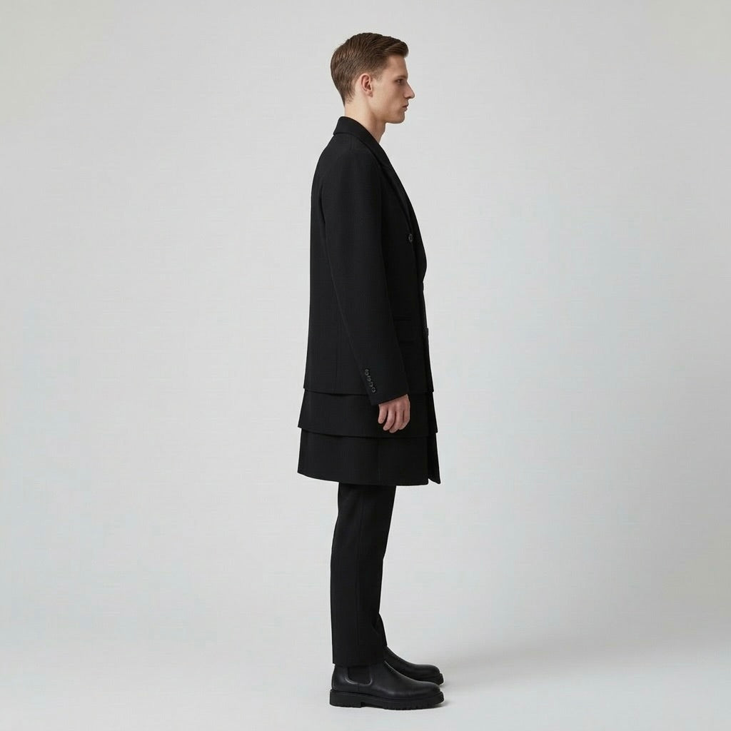 Men's Double-Breasted Tailored Overcoat