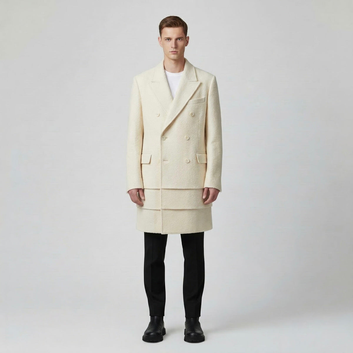 Men's Double-Breasted Tailored Overcoat