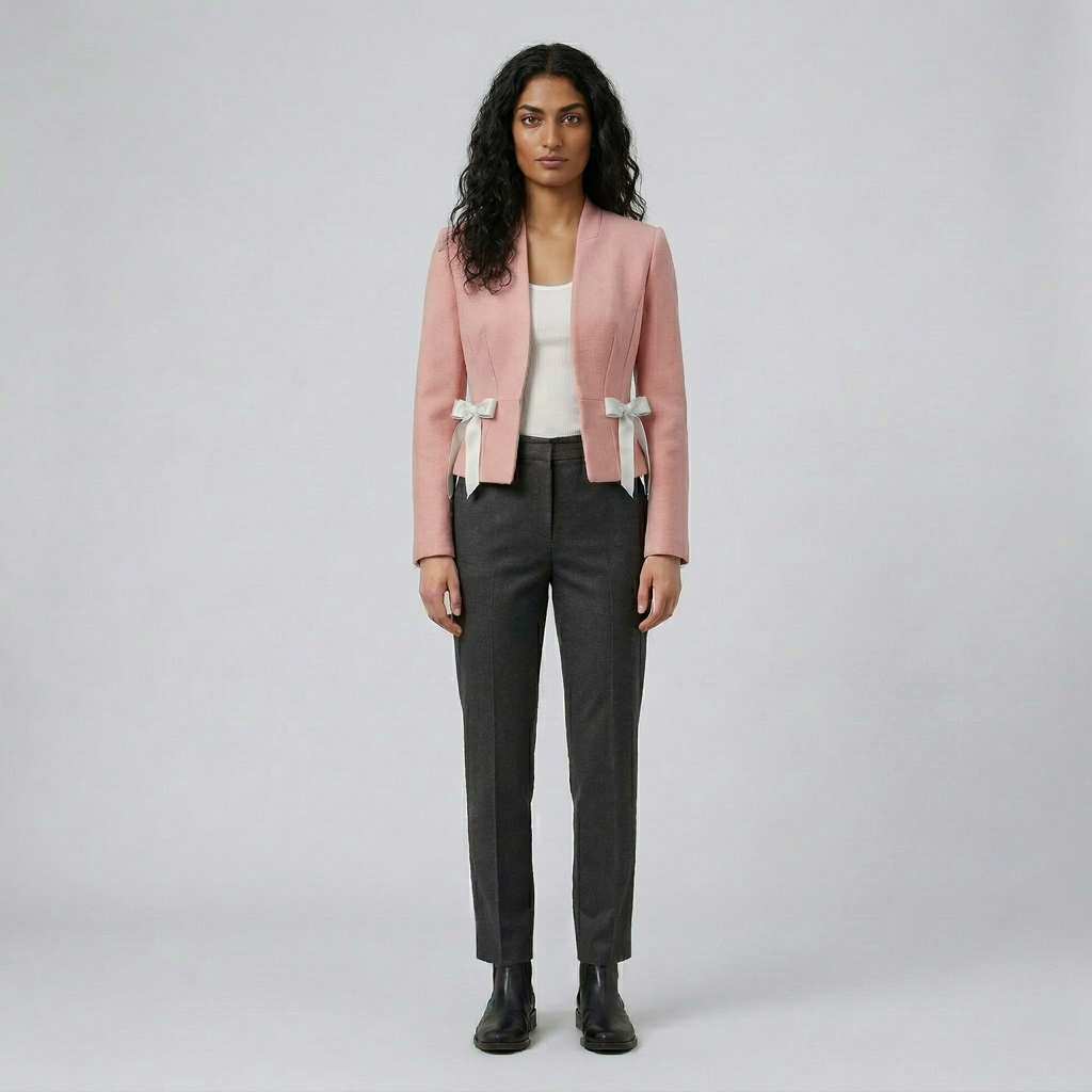 Women's Ribbon-Accent Cropped Jacket