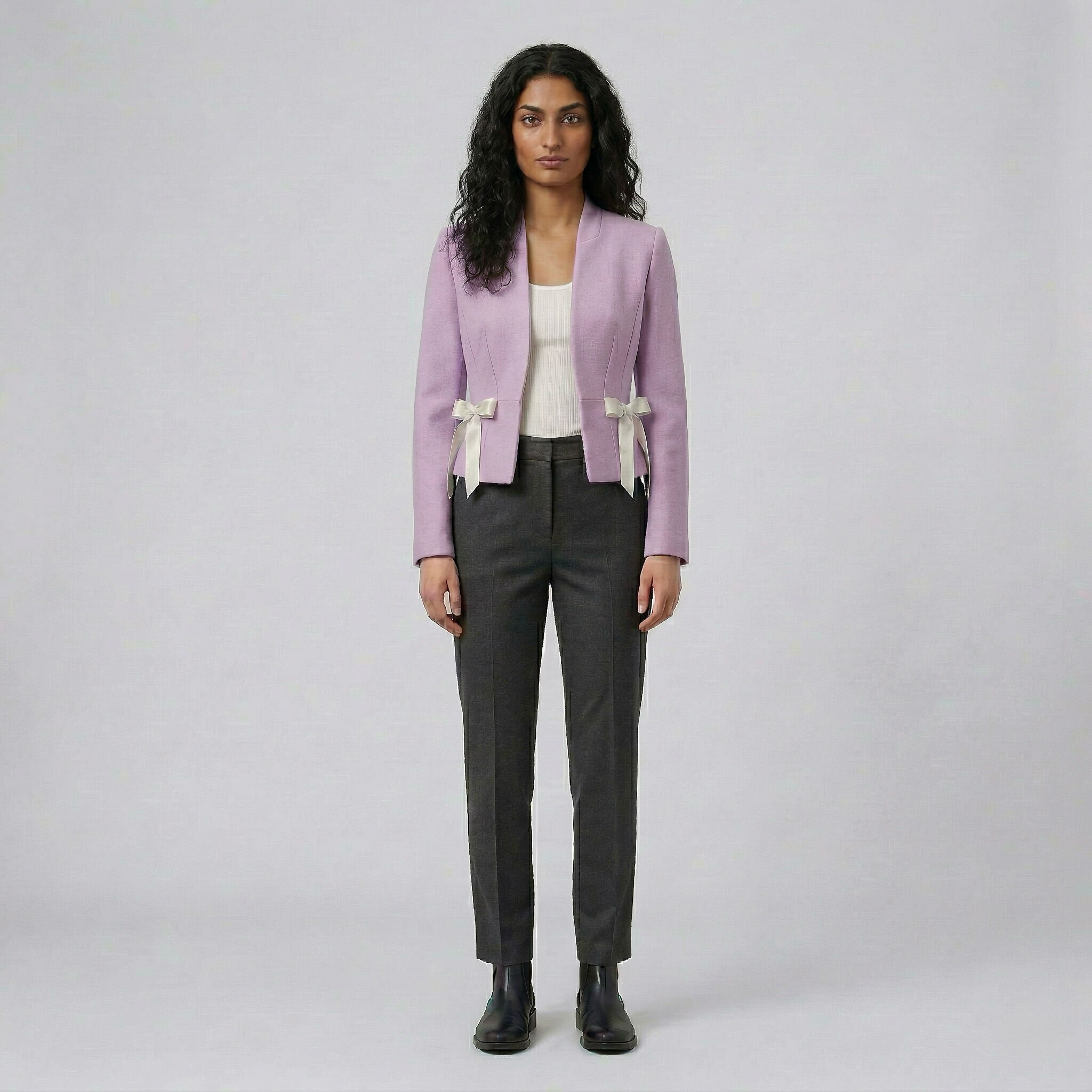Women's Ribbon-Accent Cropped Jacket