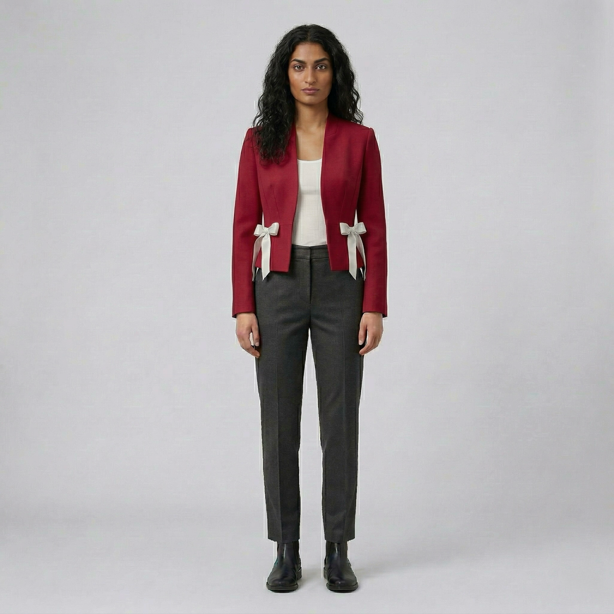 Women's Ribbon-Accent Cropped Jacket