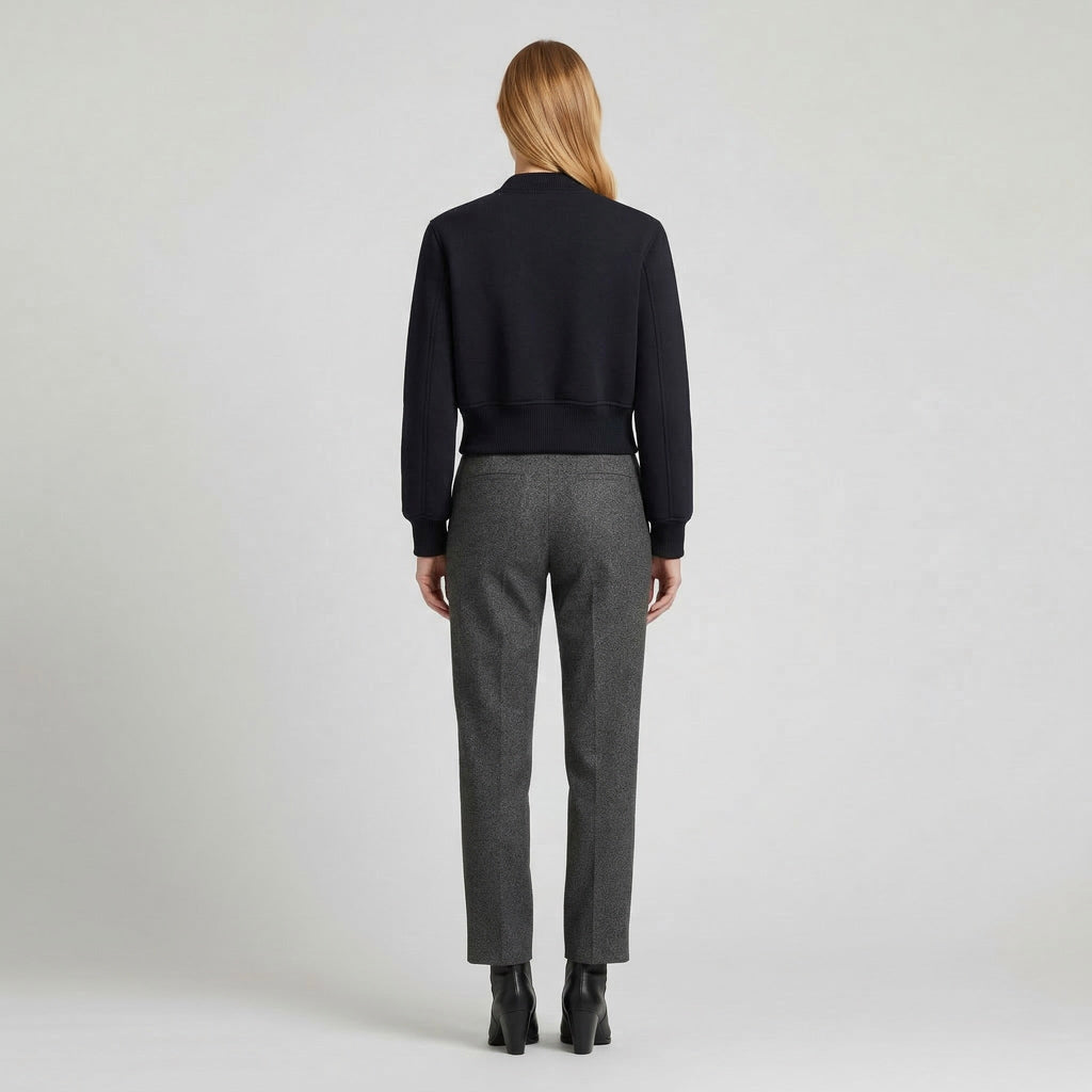 Women's Structured Zip-Front Cropped Jacket