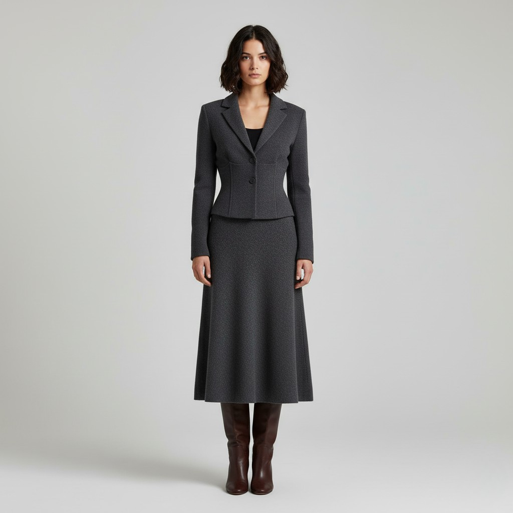Women's Tailored Jacket & A-Line Skirt Set