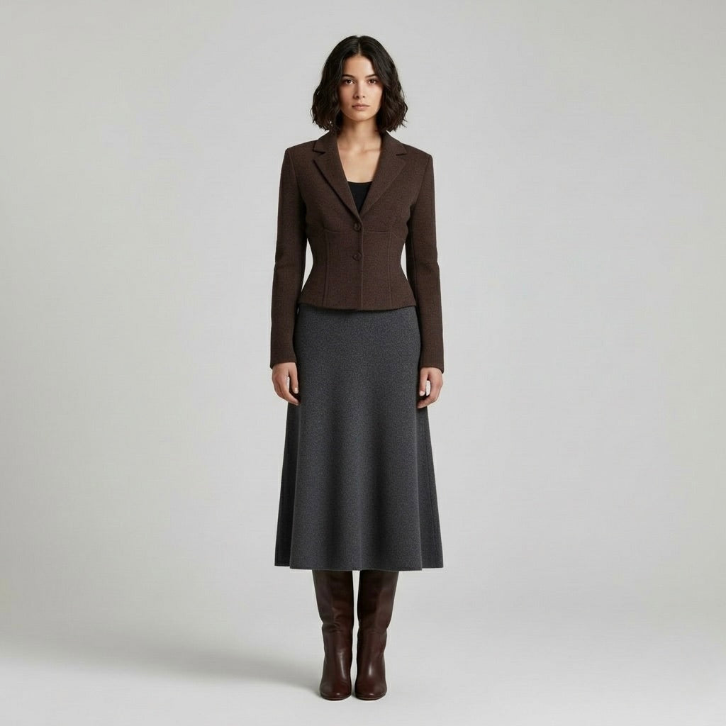 Women's Tailored Jacket & A-Line Skirt Set