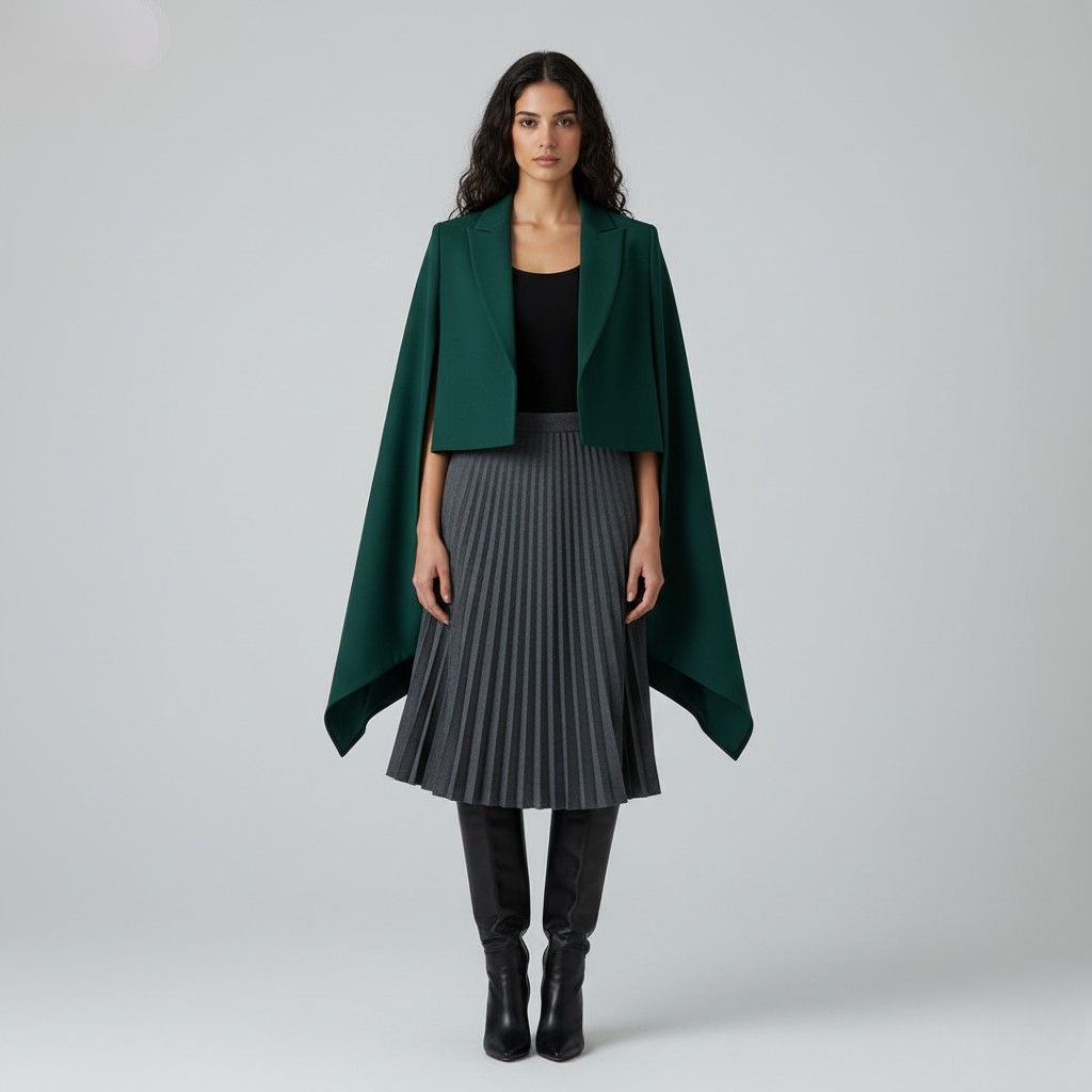 Women's Cape-Sleeve Cropped Blazer