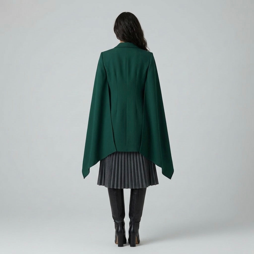 Women's Cape-Sleeve Cropped Blazer