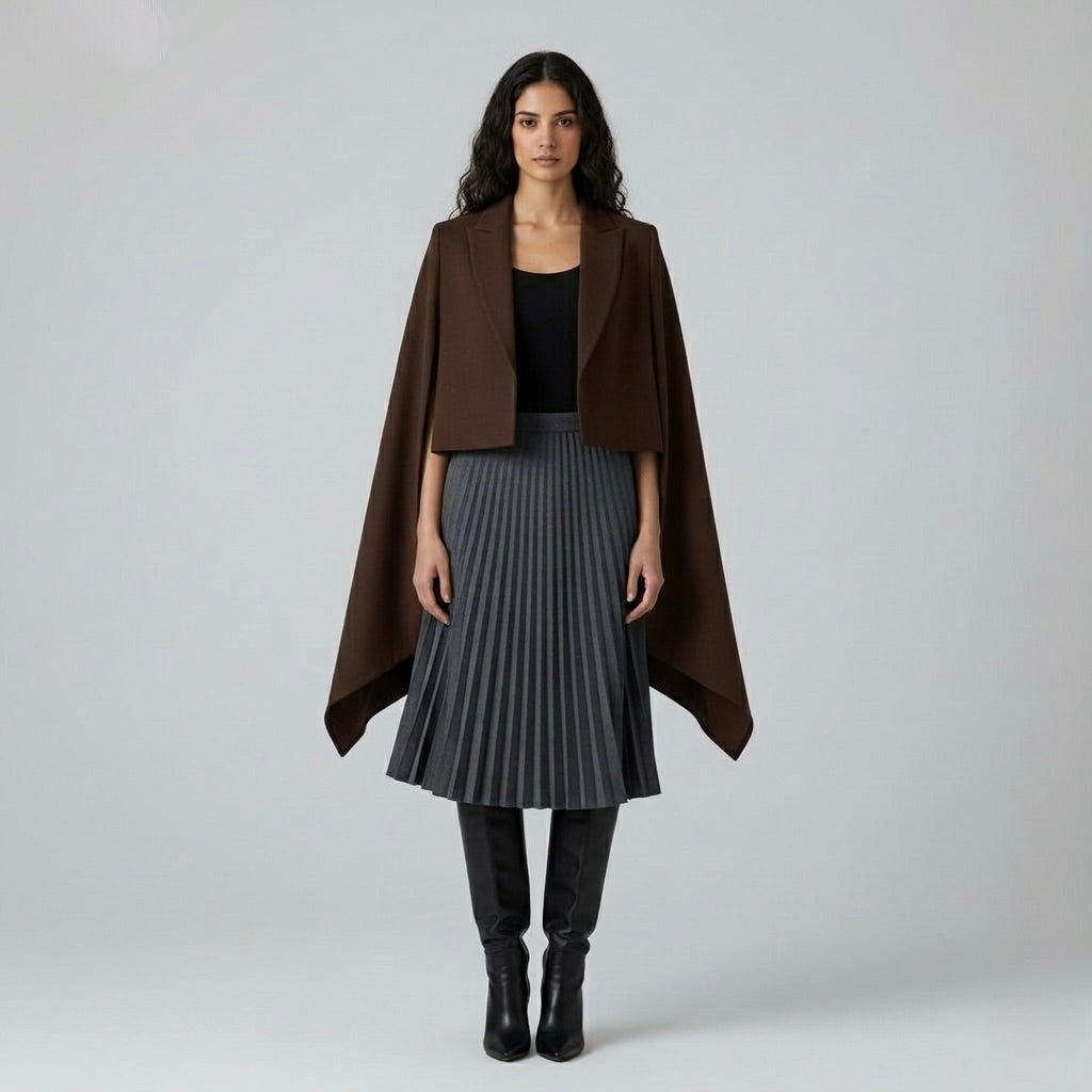Women's Cape-Sleeve Cropped Blazer
