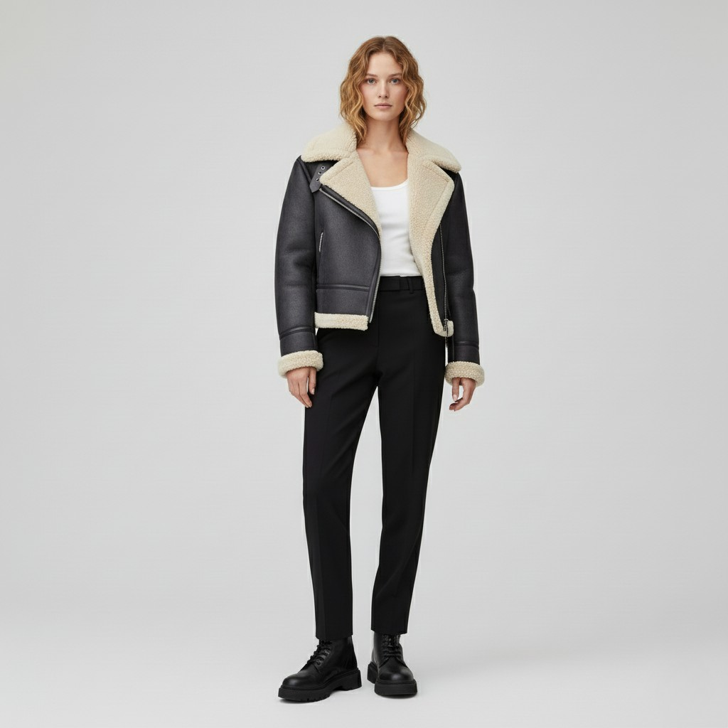 Women's Faux-Shearling Aviator Jacket