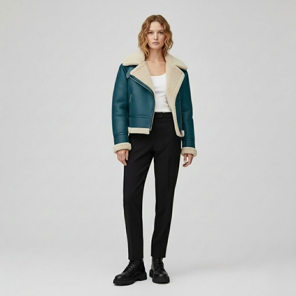 Women's Faux-Shearling Aviator Jacket