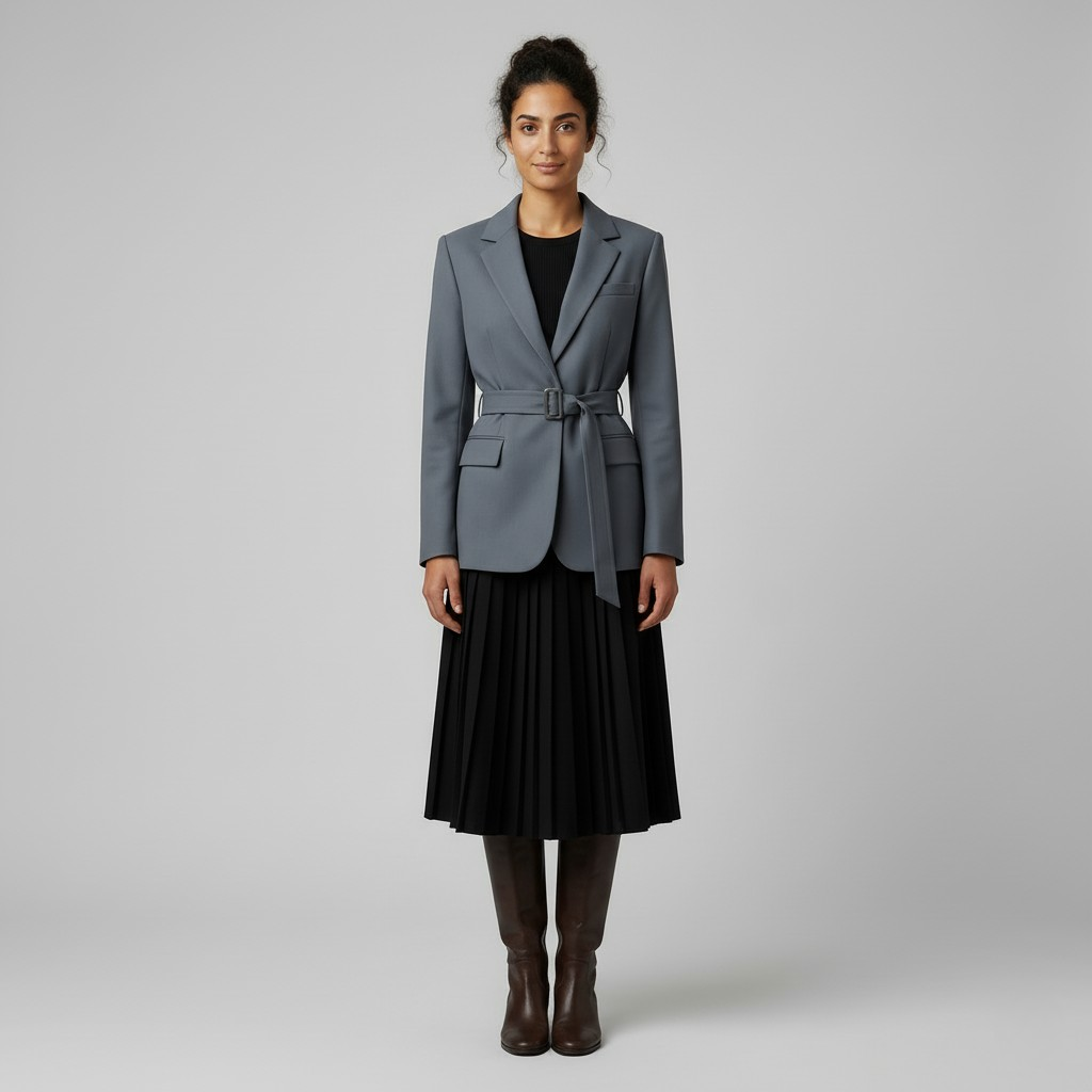 Women's Belted Tailored Blazer