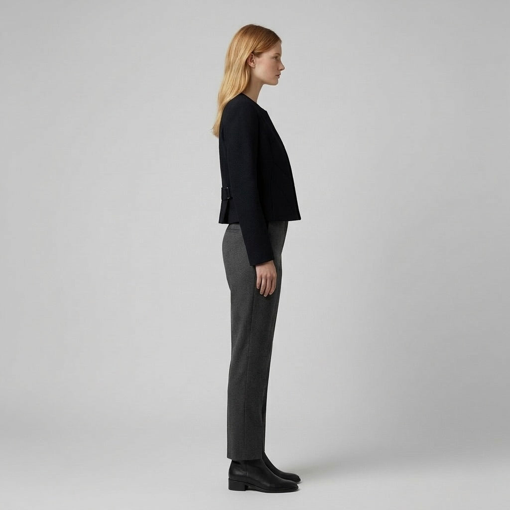 Women's Collarless Cropped Blazer