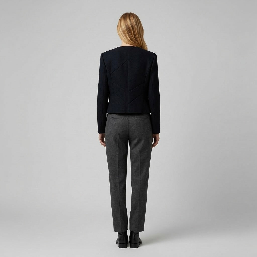 Women's Collarless Cropped Blazer