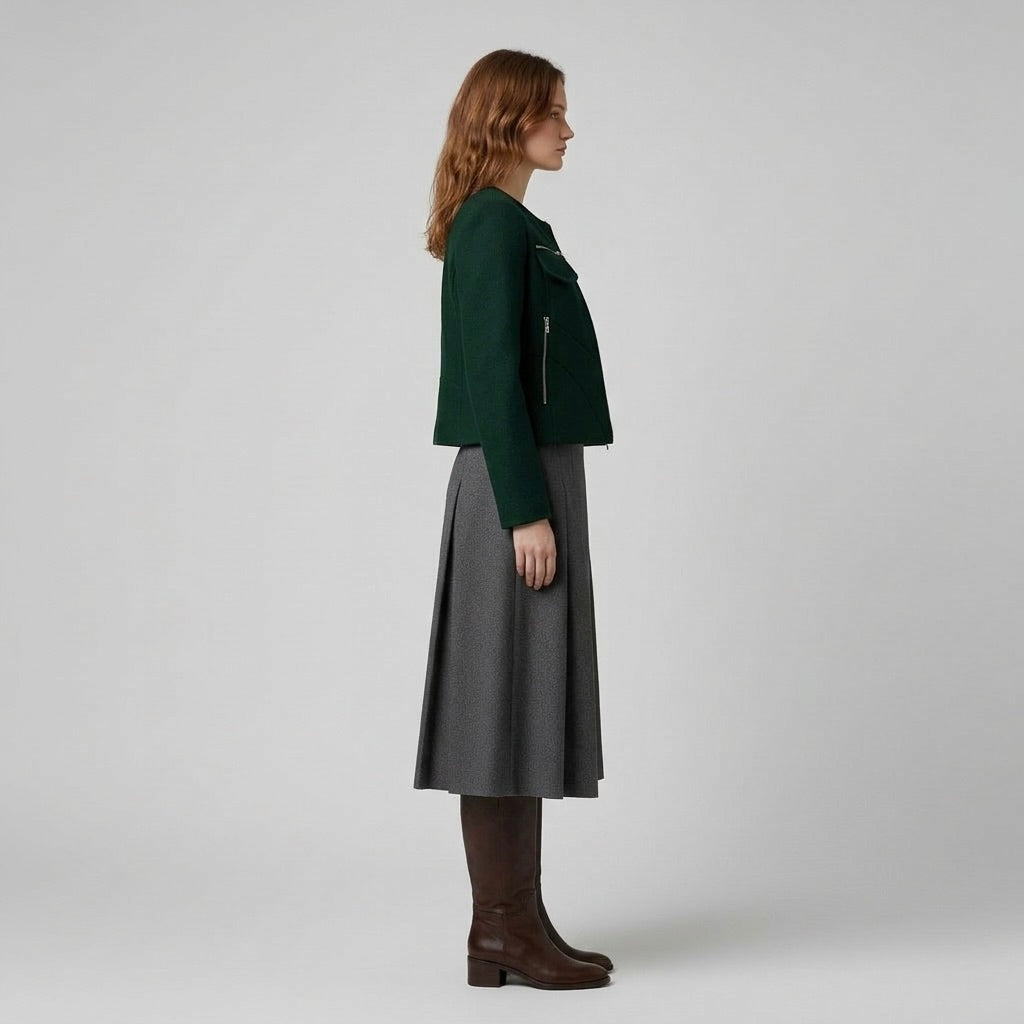 Women's Zip-Pocket Cropped Jacket